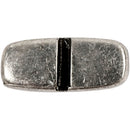 Ledperle, str. 6x14 mm, hulstr. 10x3 mm, antik sølv, 5 stk./ 1 pk.