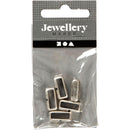 Ledperle, str. 6x14 mm, hulstr. 10x3 mm, antik sølv, 5 stk./ 1 pk.