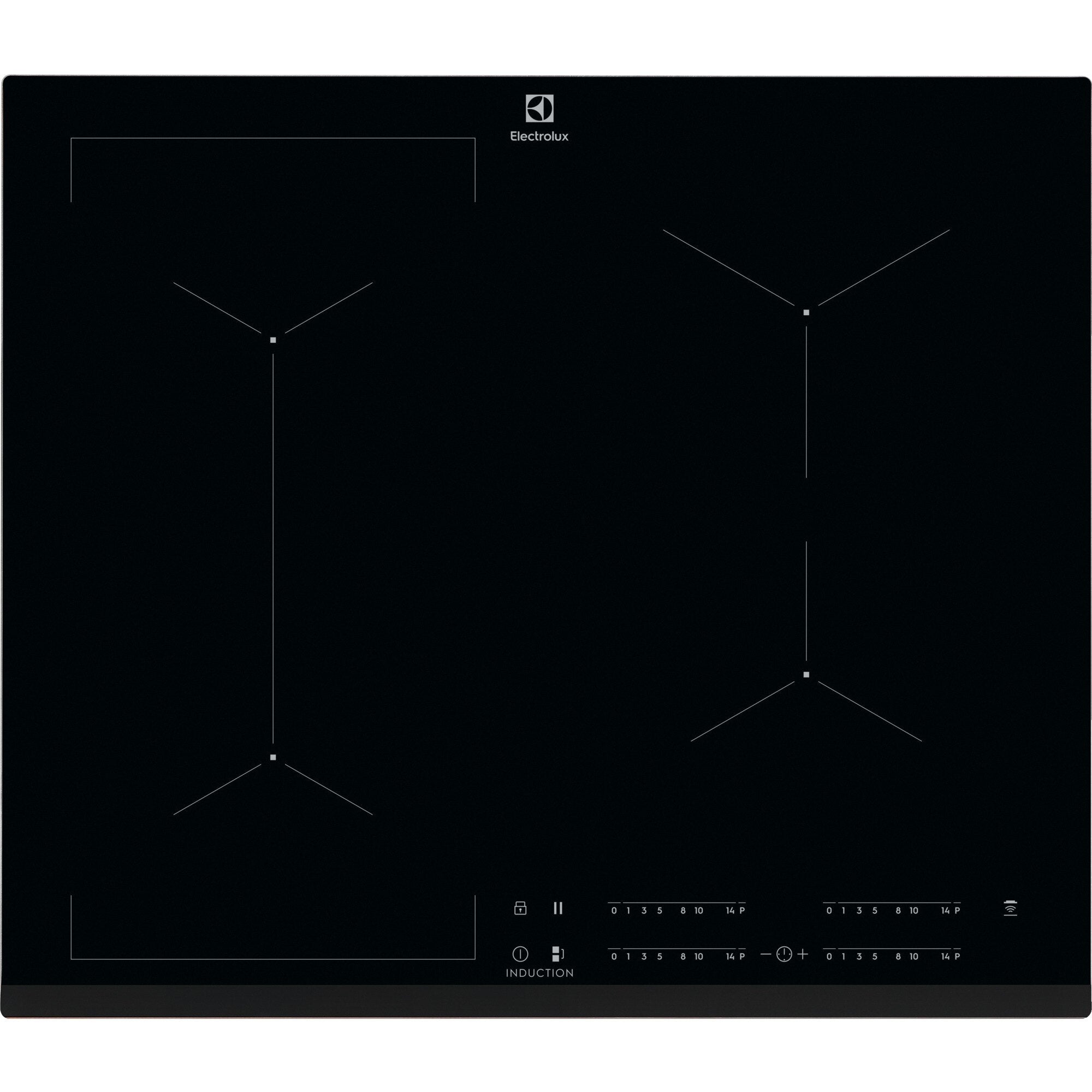 Electrolux EIV634 Sort Indbygget 60 cm Zone induktionskogeplade 4 zone(s)