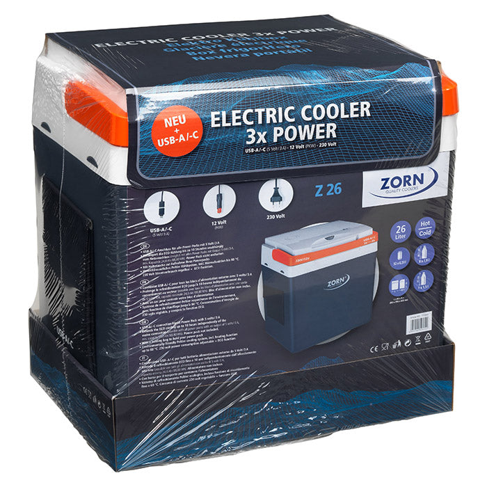 ZORN 25L elektrisk køleboks 12/230V og USB