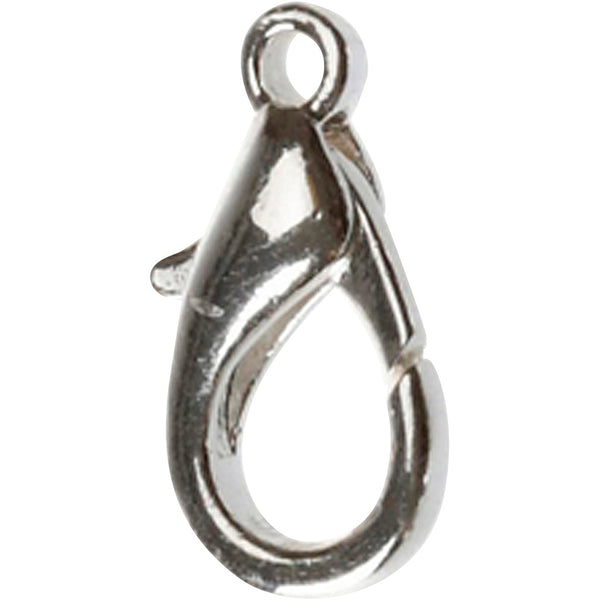 Karabinhage, L: 18 mm, forsølvet, 25 stk./ 1 pk.