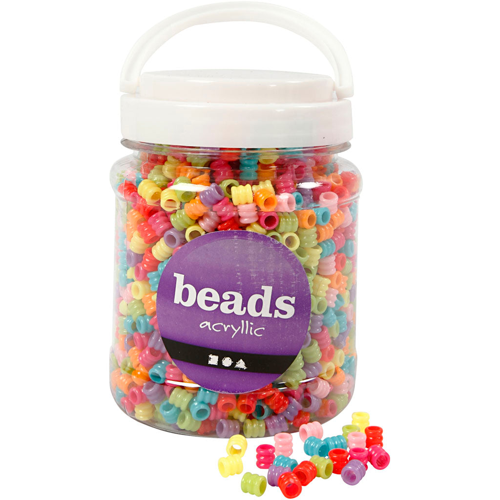 Bølgetøndemix, diam. 7 mm, hulstr. 3,5 mm, ass. farver, 265 g, 700 ml/ 1 ds.