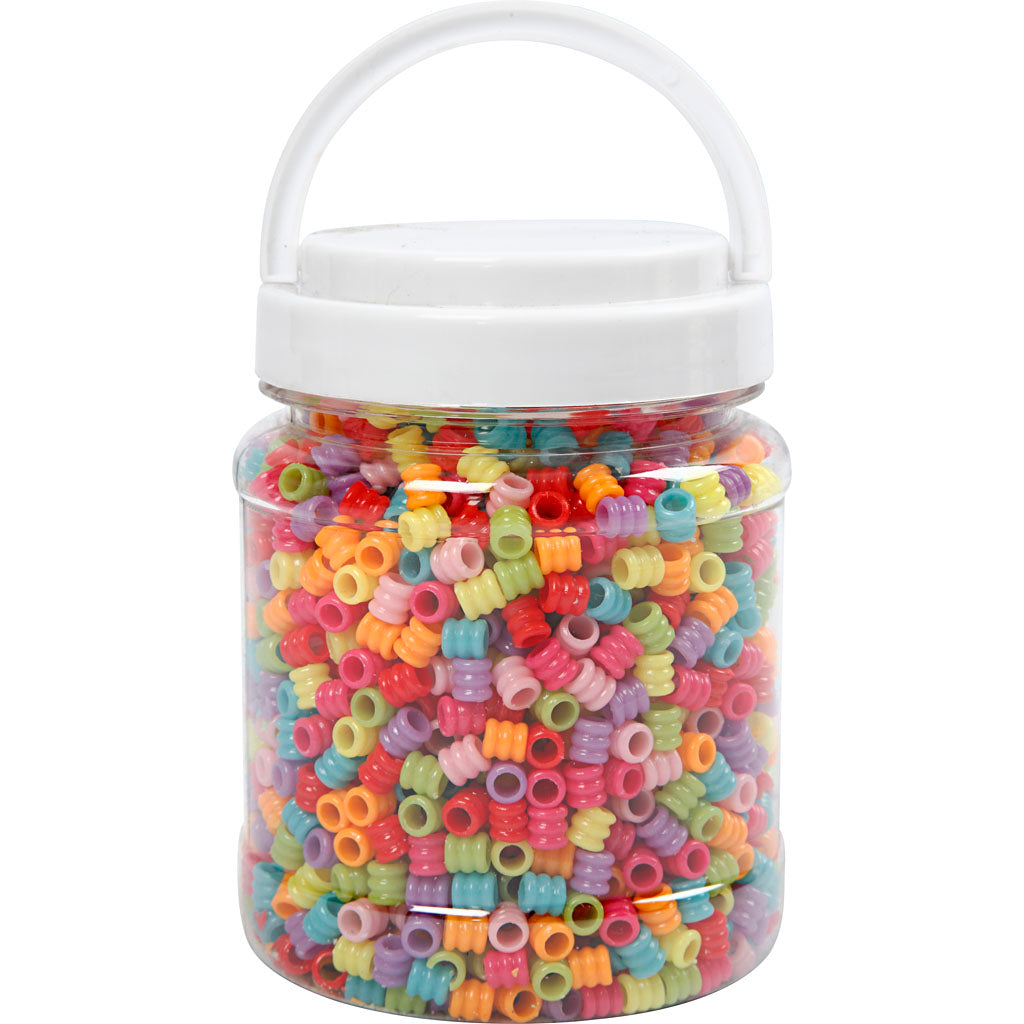 Bølgetøndemix, diam. 7 mm, hulstr. 3,5 mm, ass. farver, 265 g, 700 ml/ 1 ds.