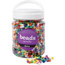 Kongoperler, diam. 6 mm, hulstr. 3 mm, ca. 3830 stk., ass. farver, 425 g, 700 ml/ 1 ds.