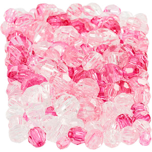 Facetperler, str. 4-12 mm, hulstr. 1-2,5 mm, pink (081), 250 g/ 1 pk.