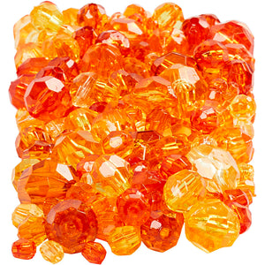 Facetperler, str. 4-12 mm, hulstr. 1-2,5 mm, gul (32227), 250 g/ 1 pk.