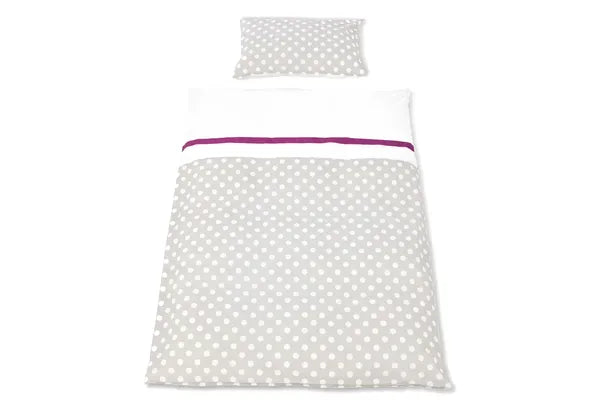 Pinolino Juniorsengesæt 100X135 Cm – Prikker, Grå – Børneudstyr - Sove - Sengelinned og himmel