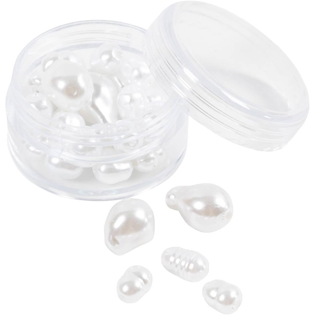 Voksperler, Oval, diam. 6-14 mm, hulstr. 1,3-1,5 mm, 30 stk./ 1 pk.