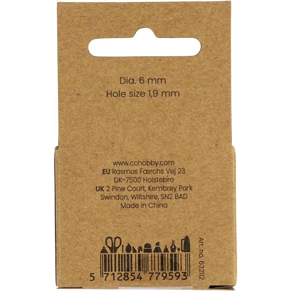 Voksperler, diam. 6 mm, hulstr. 1,9 mm, perlemor, 65 stk./ 1 pk.