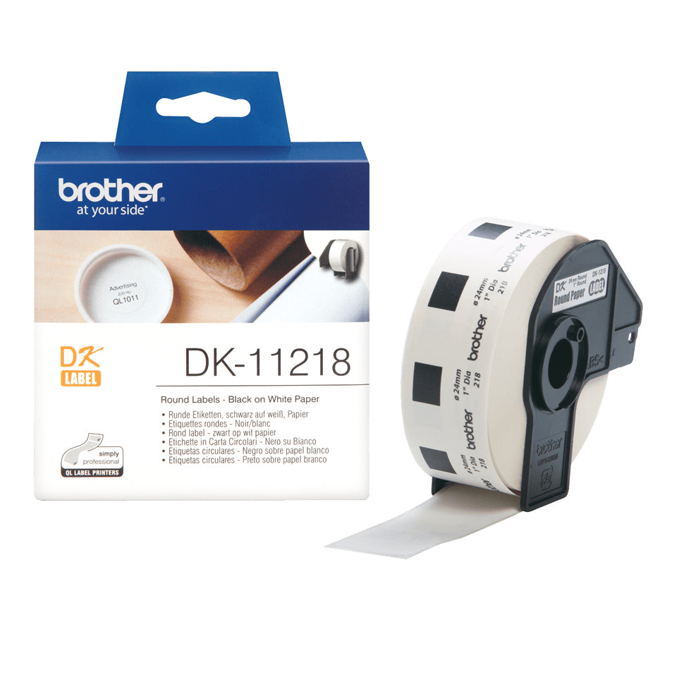 Brother DK-11218 Etiketter  (2,4 cm) 1000stk.