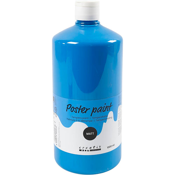 Temperamaling Mat, primær blå, 1000 ml/ 1 fl.