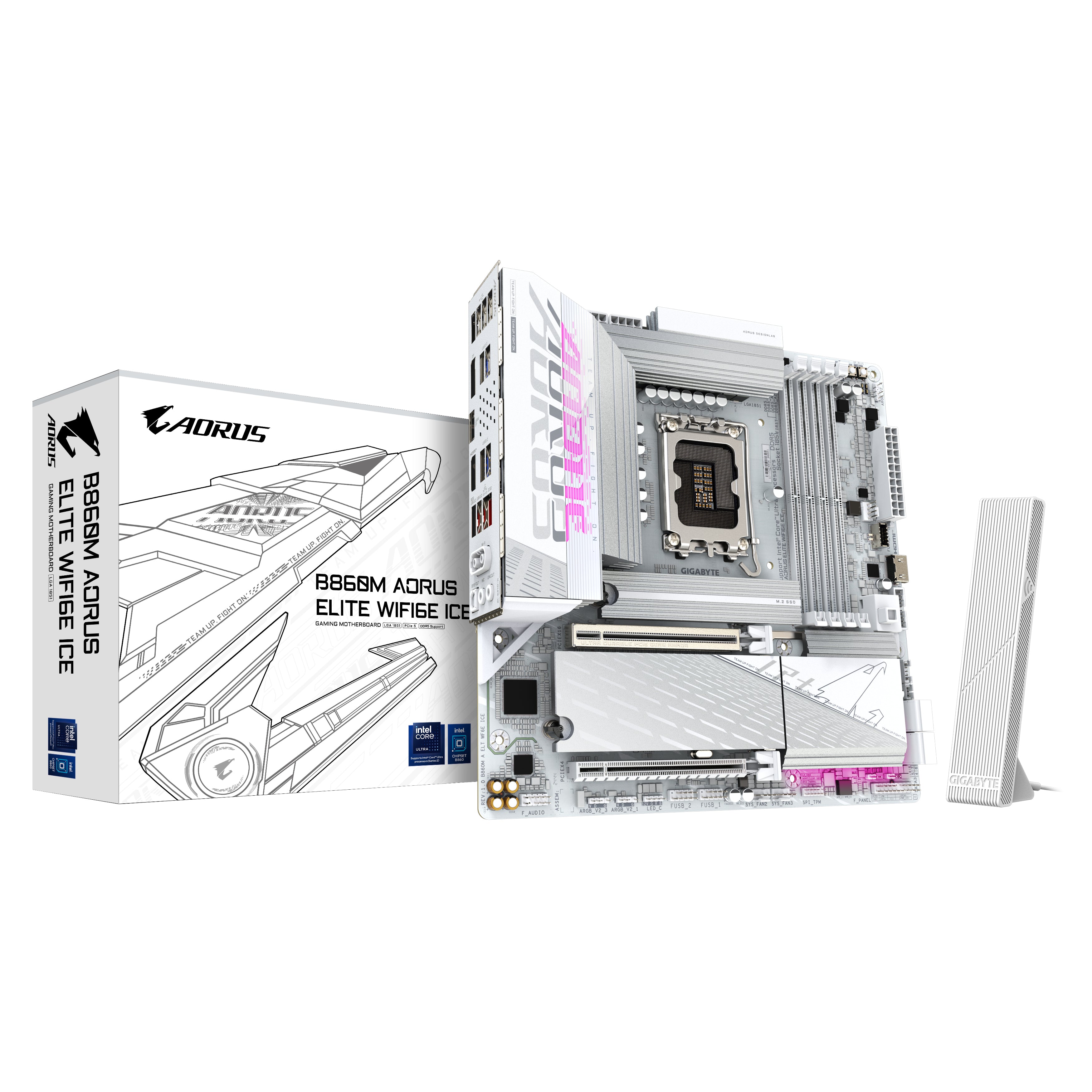 AORUS B860M ELITE WIFI6E ICE Micro ATX LGA1851 sokkel AMD B850