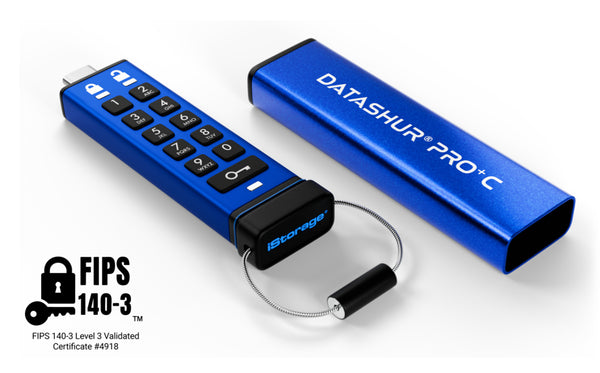 iStorage datAshur PRO+C USB-nøgle 512 GB USB Type-C 3.2 Gen 1 (3.1 Gen 1) Blå
