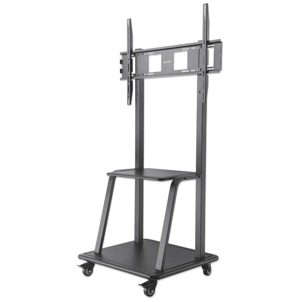 Manhattan Monitor/LFD Trolley Stand, 1 screen, 37-100, Vesa 200x200 to 800x600mm, Max 150kg, Black, Box Vogn med hjul TV / AV System 37-100