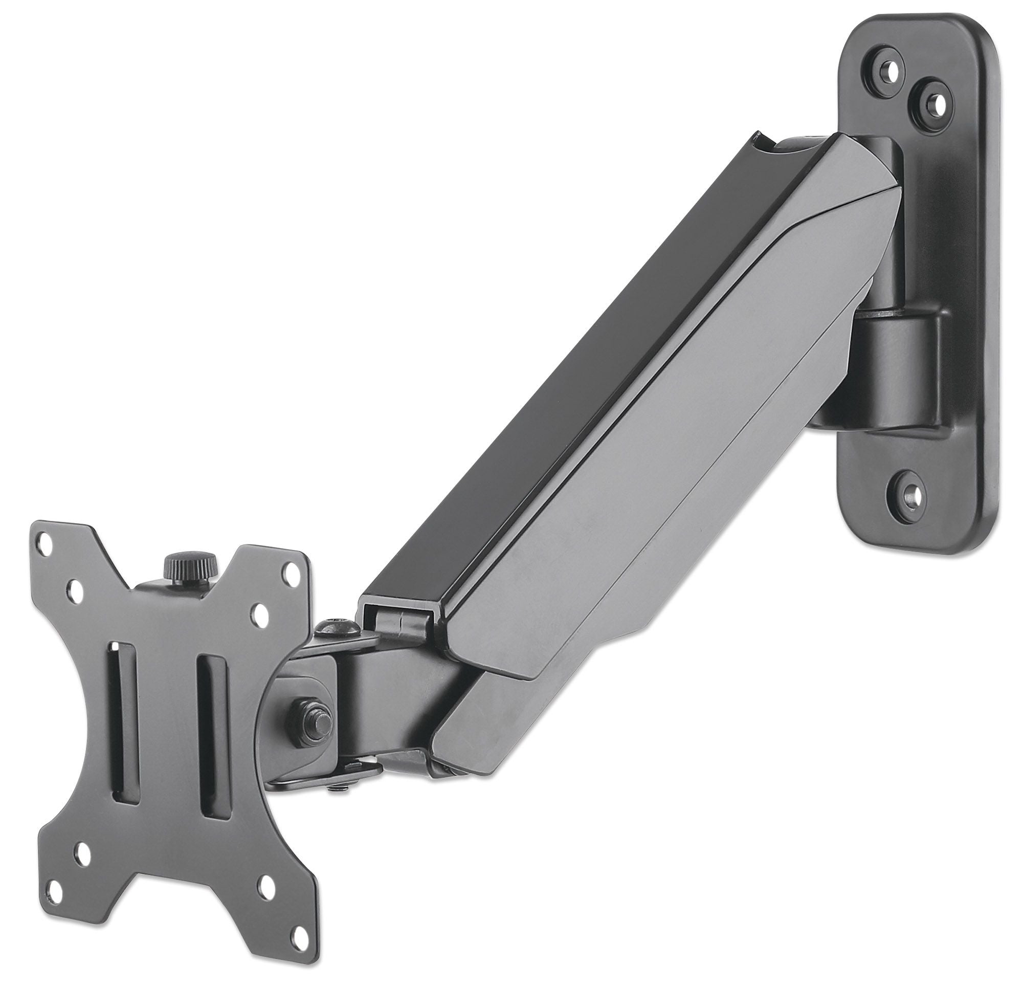 Manhattan TV & Monitor Mount, Wall, Spring Arm, 1 screen, Screen Sizes  17-32, Black, VESA 75x75 to 100x100mm, Max 8kg, Height Adjustable Swivel Arm (3 pivots), Lifetime Warranty Beslag TV / monitor 17-32