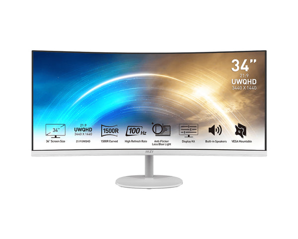MSI PRO MP341CQWDE 34 VA 3440 x 1440 (UltraWide) HDMI DisplayPort 100Hz