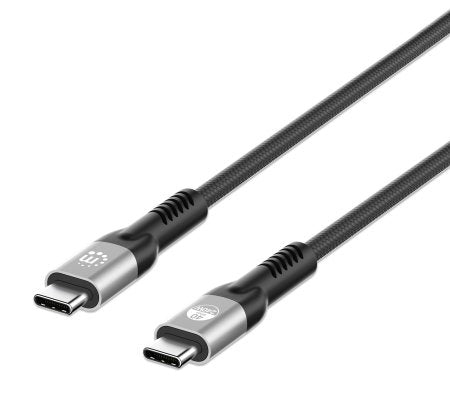 Manhattan USB4 Gen 3x2/ Thunderbolt 3 / Thunderbolt 4 / DisplayPort 2.0 (Alt Mode) USB-kabel 1m Sort