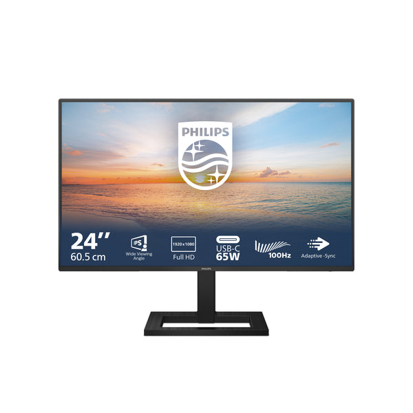 Philips 1000 series 24E1N1300AE/23 computerskærm 61 cm (24) 1920 x 1080 pixel Fuld HD LCD Sort