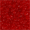 Rocaiperler, diam. 4 mm, str. 6/0, hulstr. 0,9-1,2 mm, klar rød, 25 g/ 1 pk.