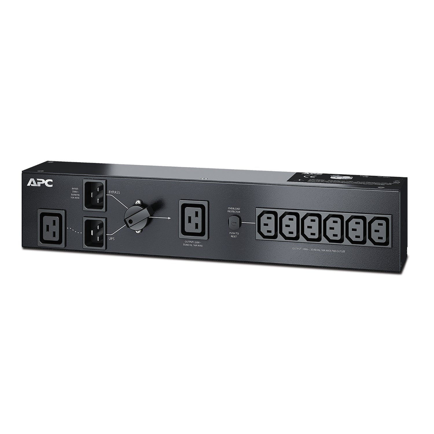 APC Service Bypass Panel Strømfordelingsenhed 8-stik 16A Sort