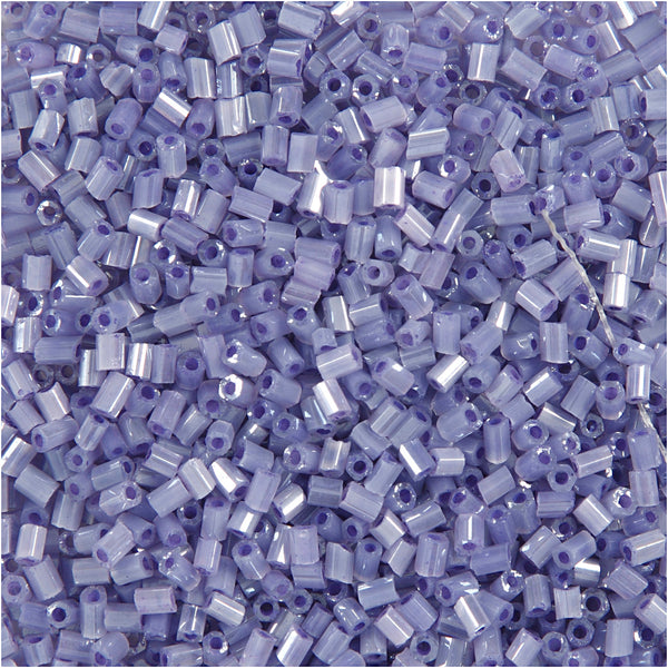 Rocaiperler 2-cut, diam. 1,7 mm, str. 15/0, hulstr. 0,5 mm, transparent lilla, 25 g/ 1 pk.