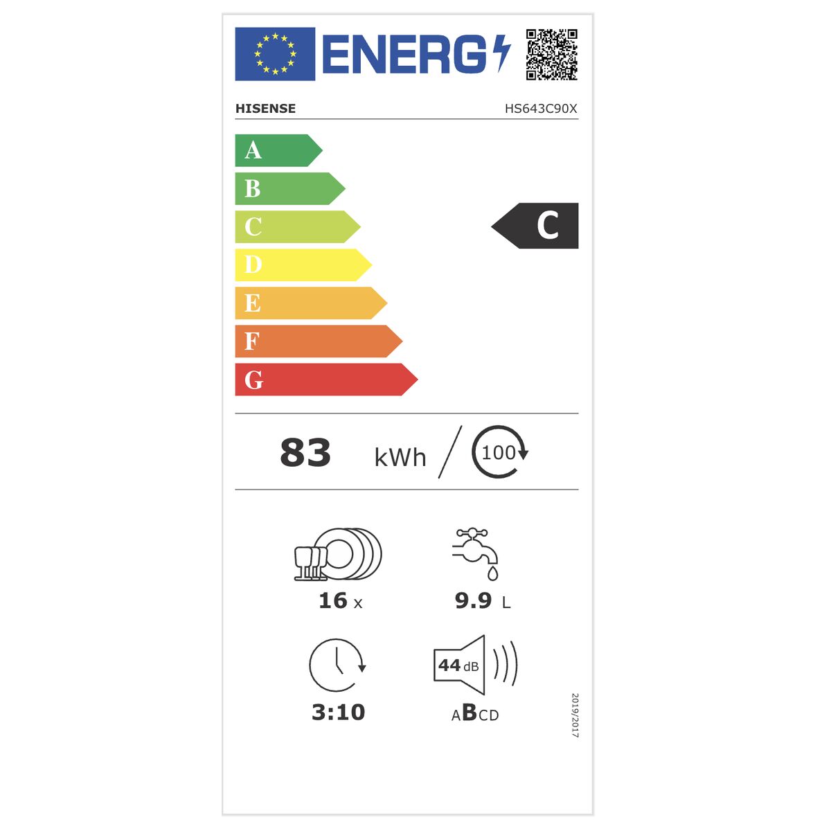 Opvaskemaskine Hisense HS643C90X Sølv