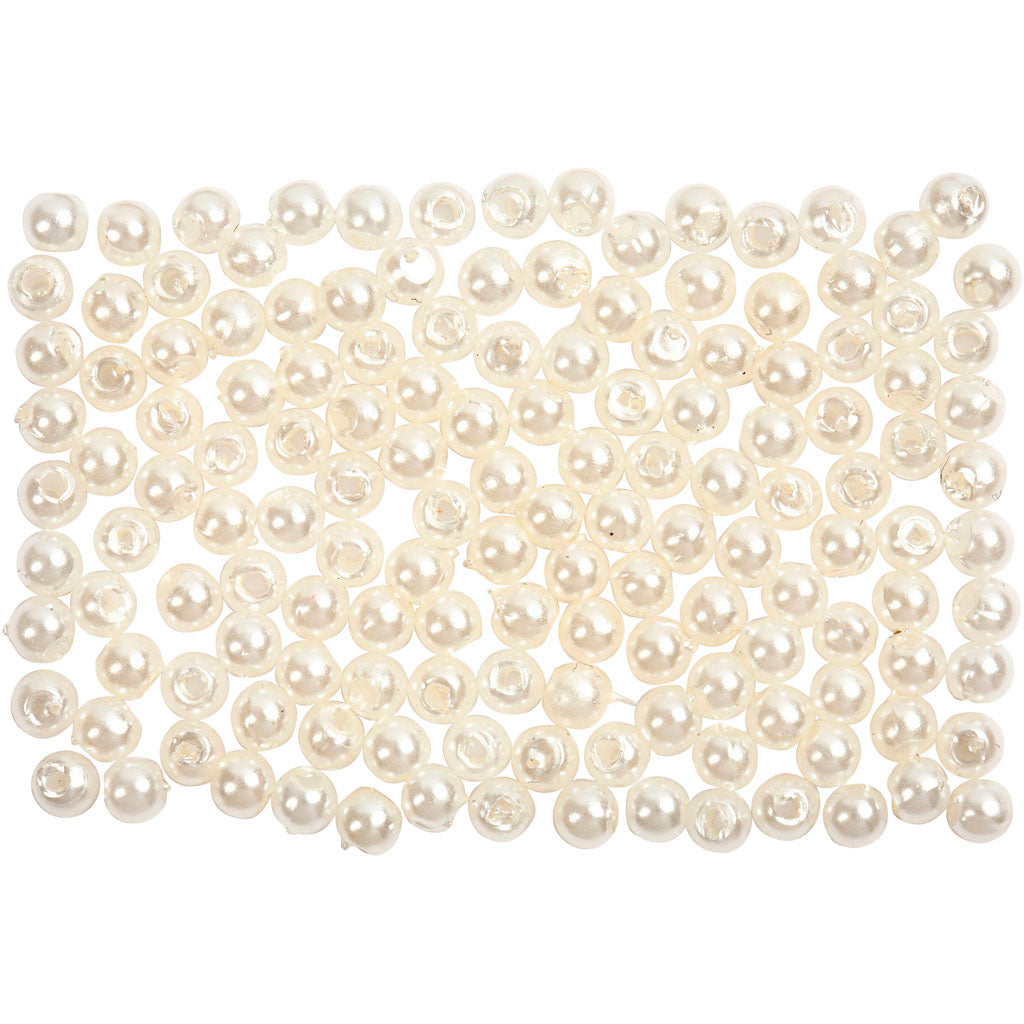 Voksperler, diam. 3 mm, hulstr. 0,7 mm, perlemor, 150 stk./ 1 pk.