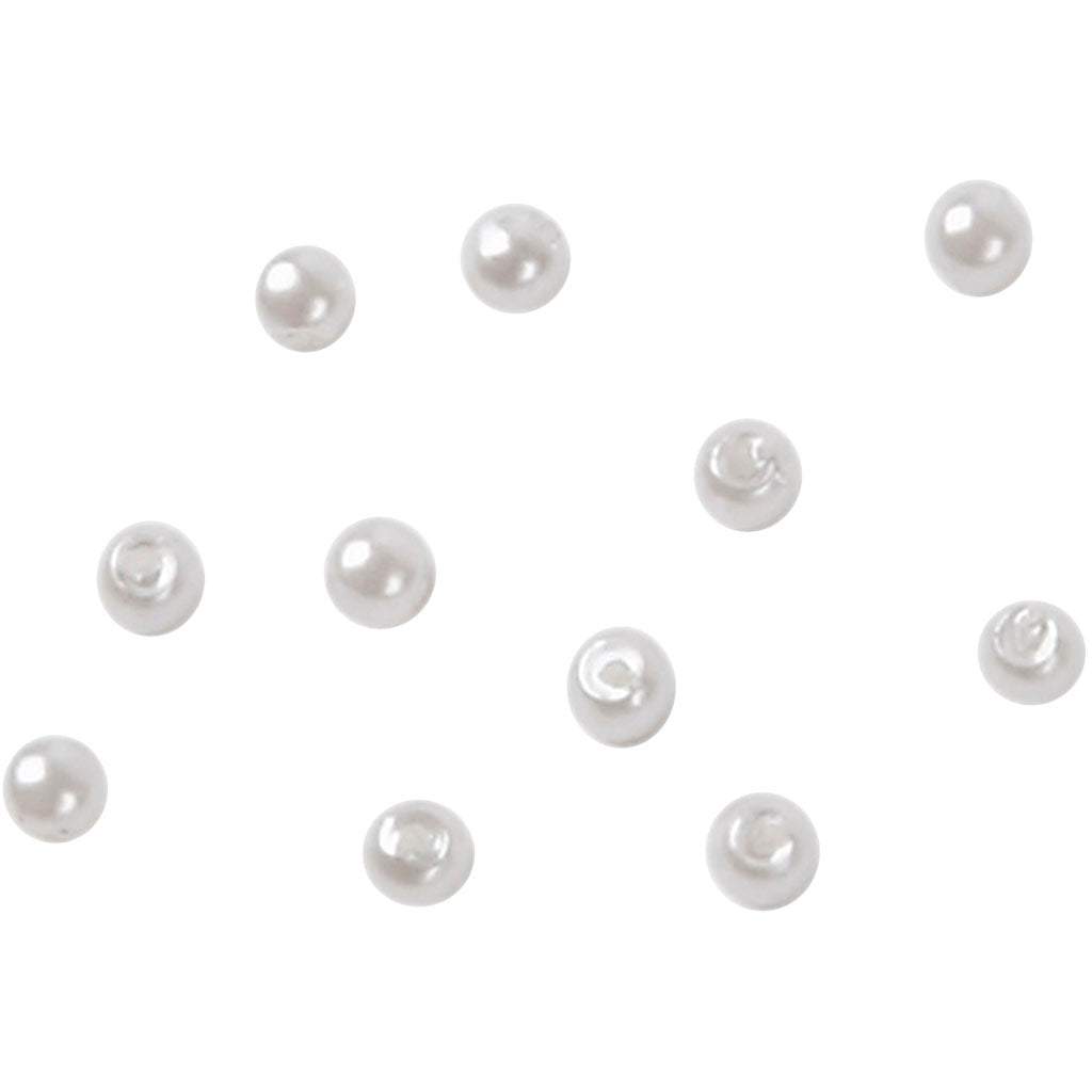 Voksperler, diam. 3 mm, hulstr. 0,7 mm, perlemor, 150 stk./ 1 pk.