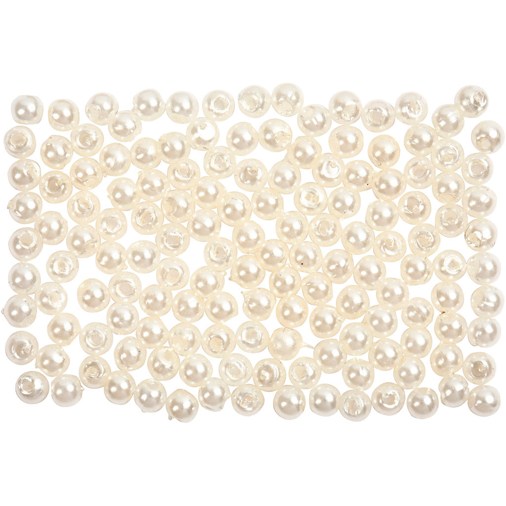 Voksperler, diam. 3 mm, hulstr. 0,7 mm, perlemor, 150 stk./ 1 pk.