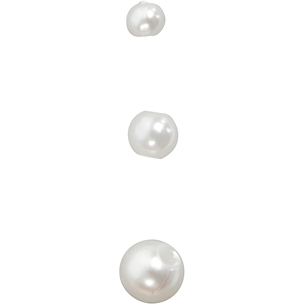 Voksperler, diam. 3 mm, hulstr. 0,7 mm, perlemor, 150 stk./ 1 pk.