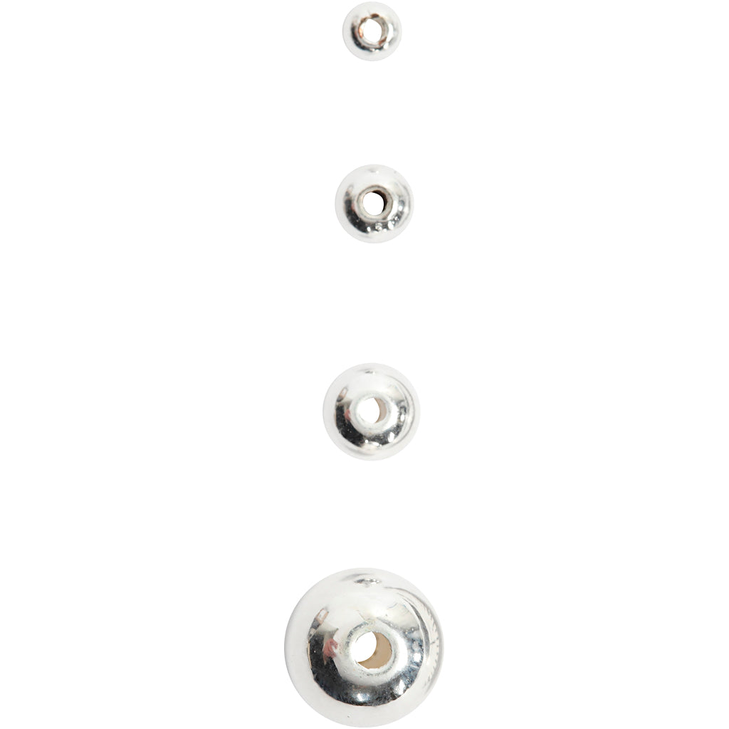 Voksperler, diam. 8 mm, hulstr. 1 mm, sølv, 50 stk./ 1 pk.
