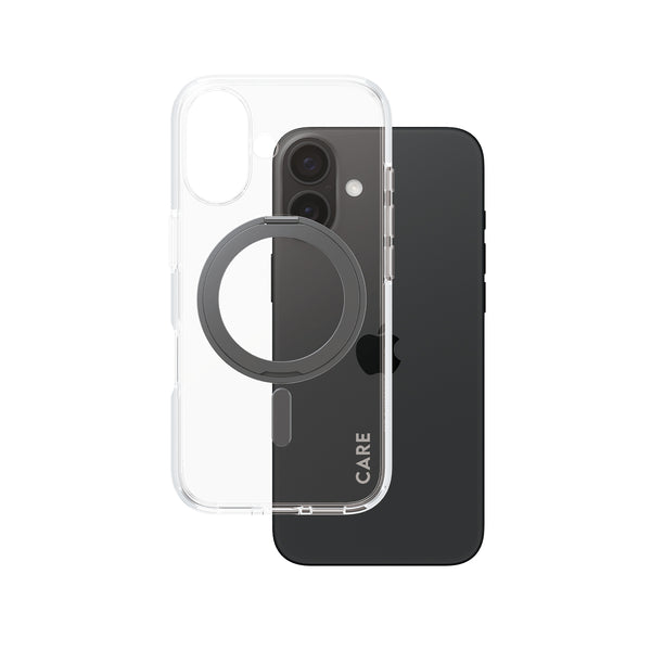PanzerGlass CARE Kickstand Sort til Apple iPhone 16