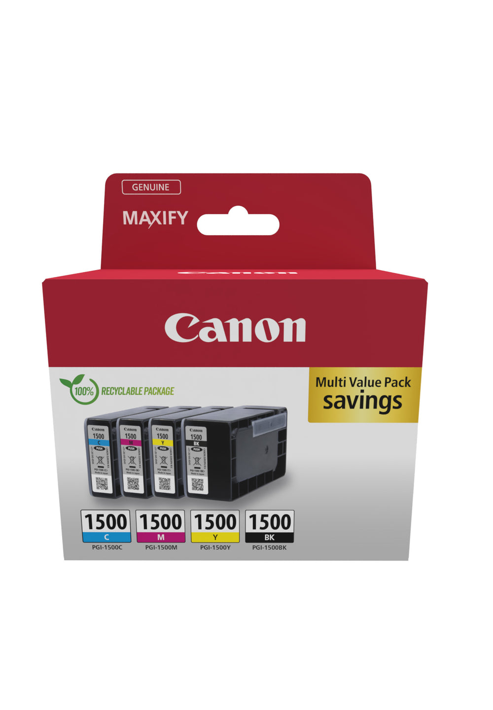 Canon PGI 1500 BK/C/M/Y Multipack Sort Gul Cyan Magenta Blækbeholder