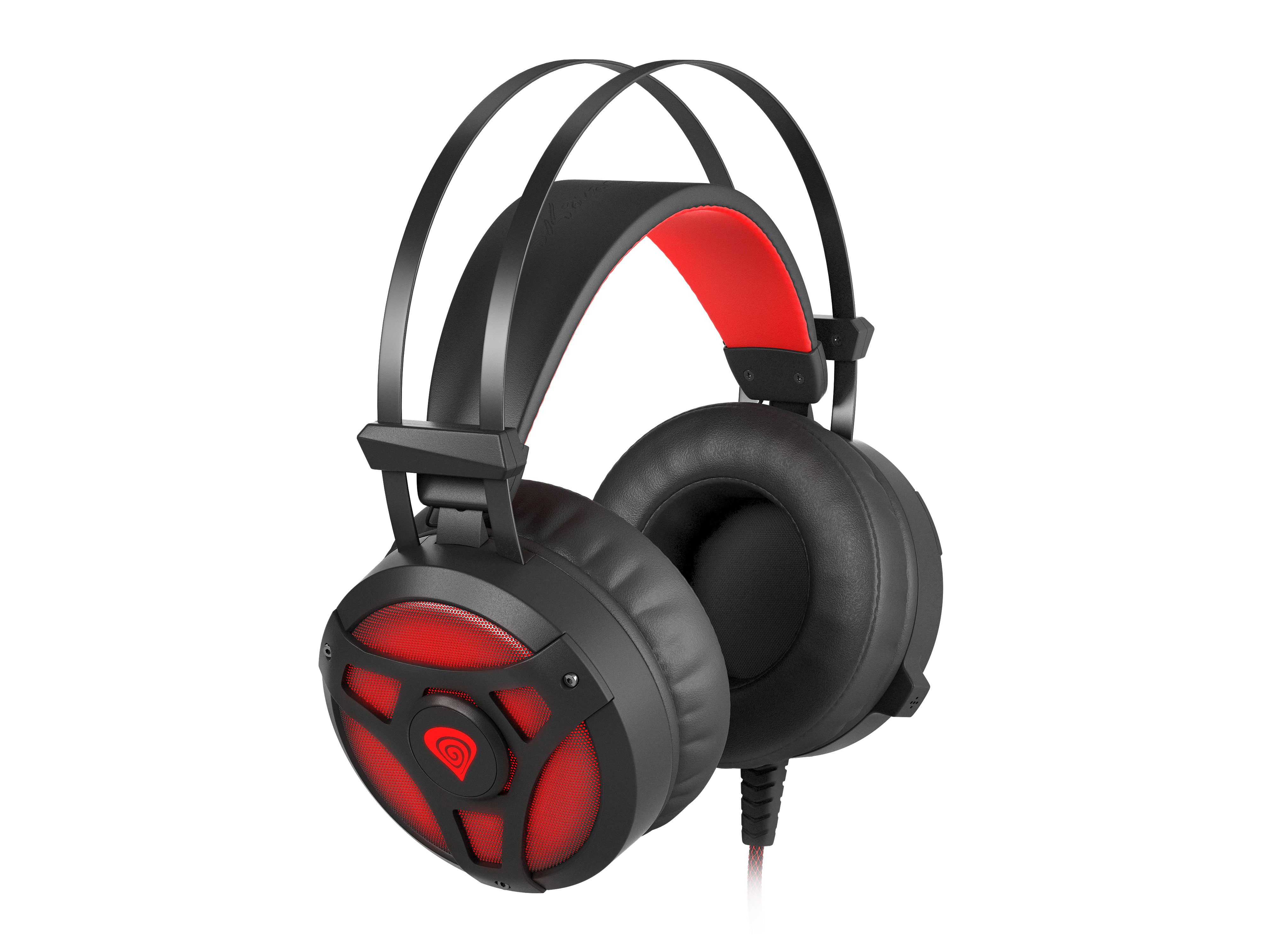 Natec Genesis Neon 360 Kabling Headset Sort Rød