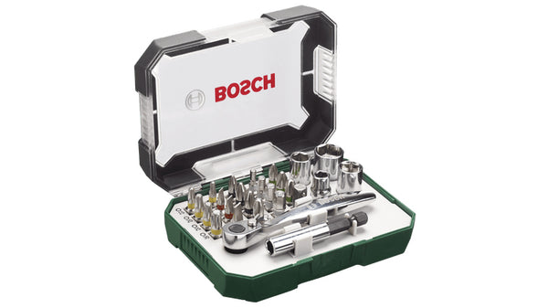 Bosch Ratcheting-skruetrækker med bitsæt 26 Dele