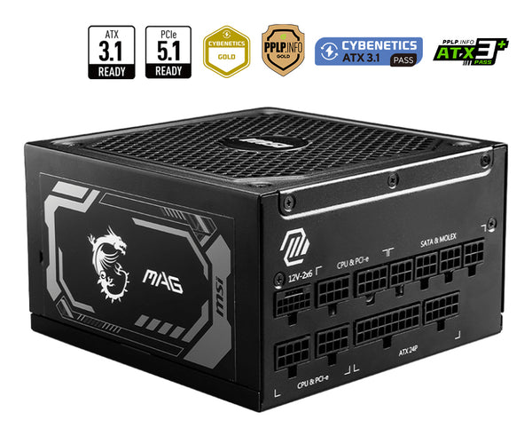 MSI MAG A1250GL PCIE5 Strømforsyning 1250Watt