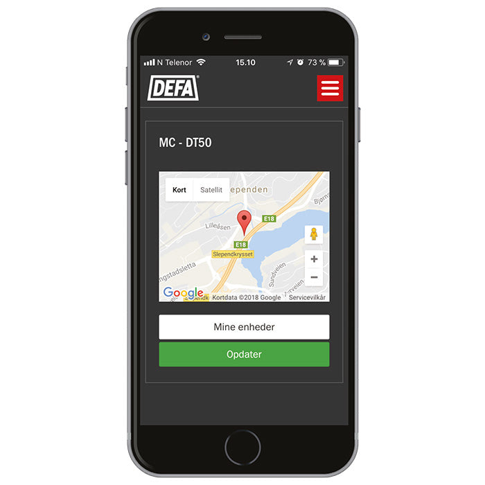 DEFA dt50 tracking (kræver forh. login)