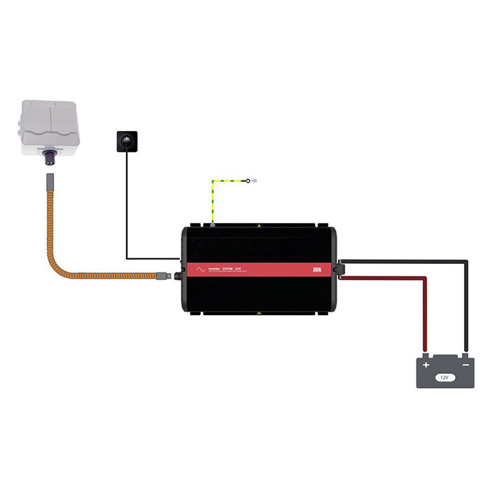 DEFA inverter 24v 2500w, plugin stik, u. autoswitch
