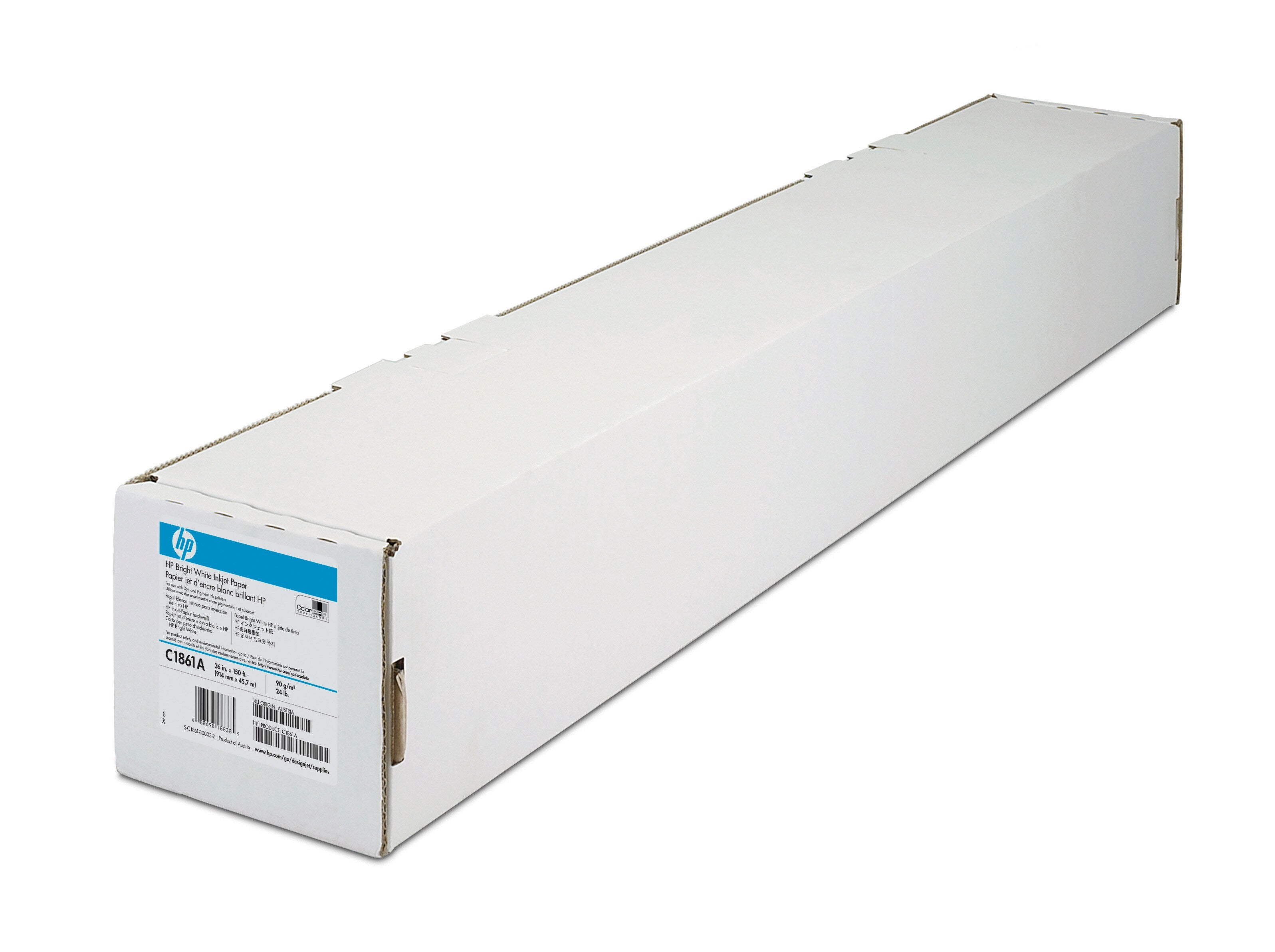 HP Bright White Inkjet Paper Almindeligt papir  (84,1 cm x 45,7 m) 1rulle(r) Q1444A