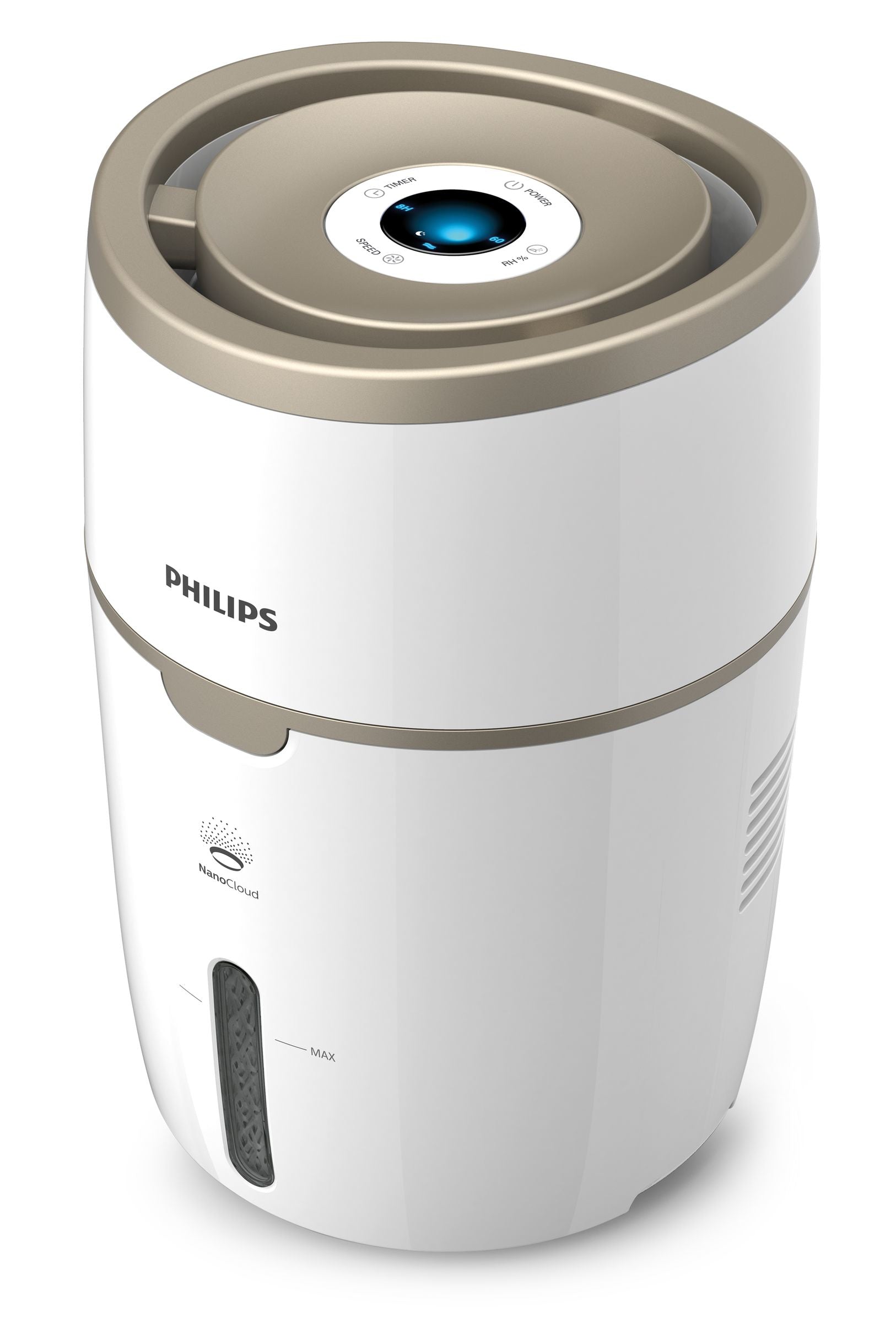Philips Series 2000 HU4816 Luftfugter Mobil Gulvstående Guld Hvid
