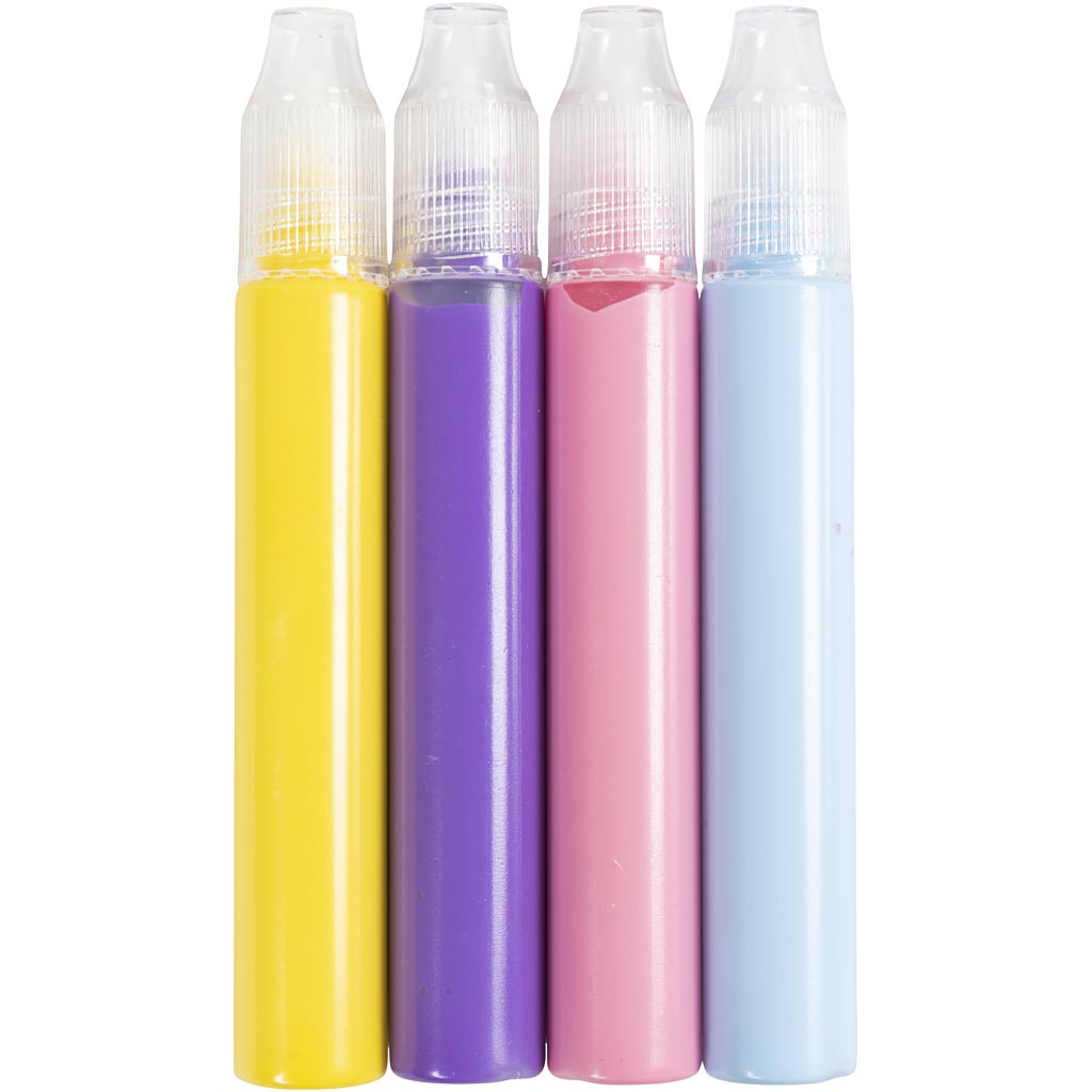 Lyspenne, lys blå, lys pink, lilla, gul, 4x30 ml/ 1 pk.