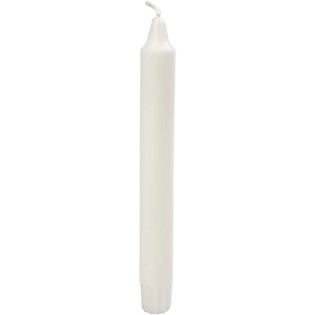 Kronelys, H: 20 cm, diam. 23 mm, hvid, 30 stk./ 1 pk.