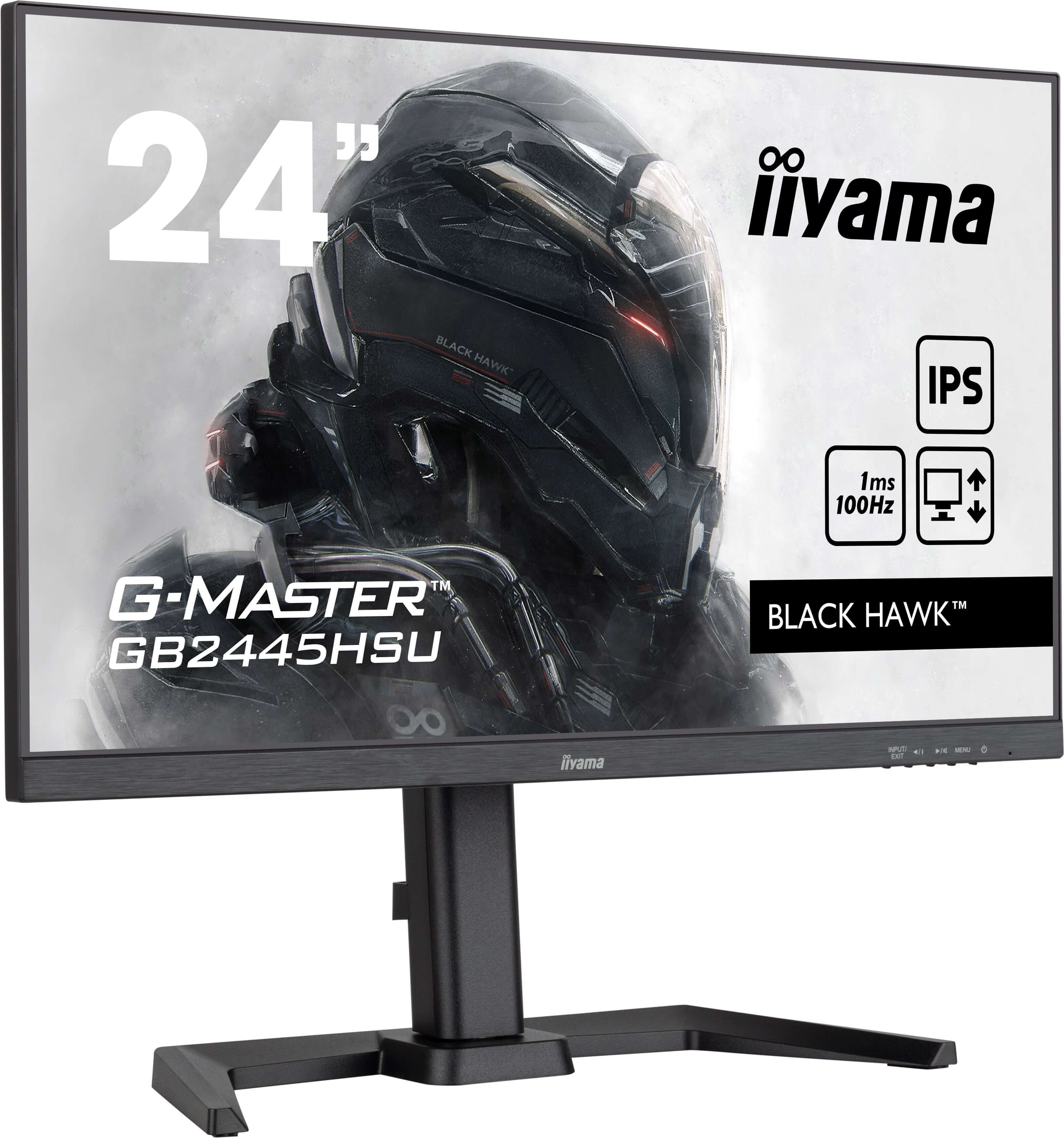iiyama G-MASTER Black Hawk GB2445HSU-B2 24 1920 x 1080 (Full HD) HDMI DisplayPort 100Hz Pivot Skærm