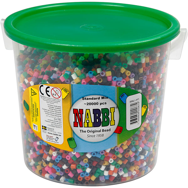 Rørperler, str. 5x5 mm, hulstr. 2,5 mm, medium, standardfarver, 20000 ass./ 1 spand