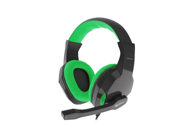 Natec Genesis Argon 100 Kabling Headset Sort Grøn