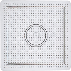 Perleplade, stor firkant, str. 14,5x14,5 cm, medium, klar, 1 stk.