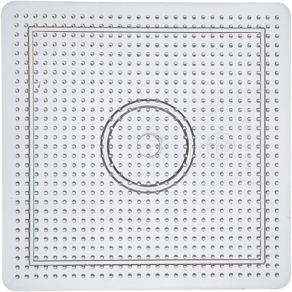 Perleplade, stor firkant, str. 14,5x14,5 cm, medium, klar, 1 stk.