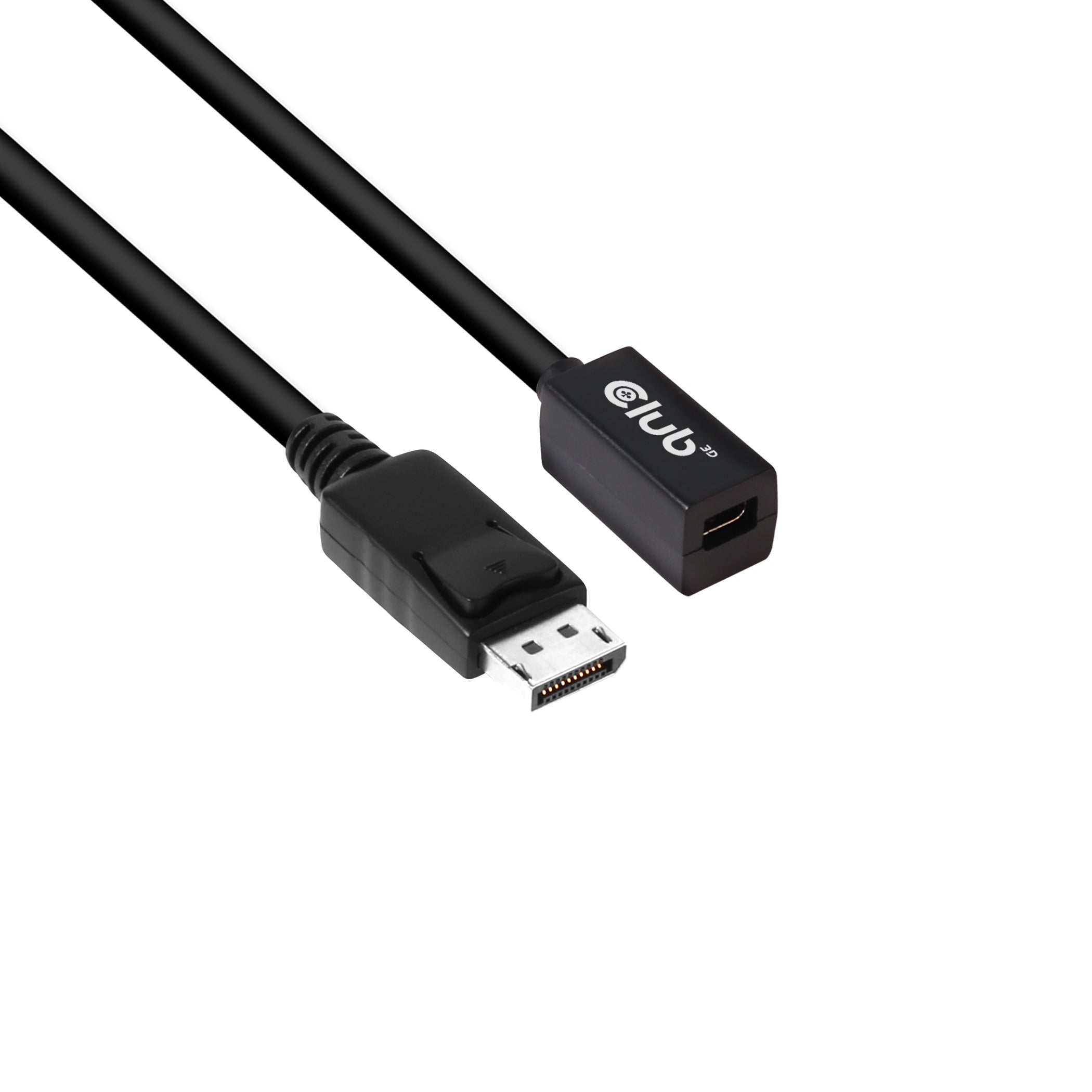 Club 3D CAC-1120 Mini DisplayPort til DisplayPort 1.4 forlængerkabel 1 m Sort