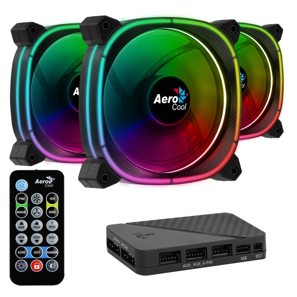 AeroCool Astro 12 Pro Systemkabinetblæsersæt 1-pack Sort 120 mm