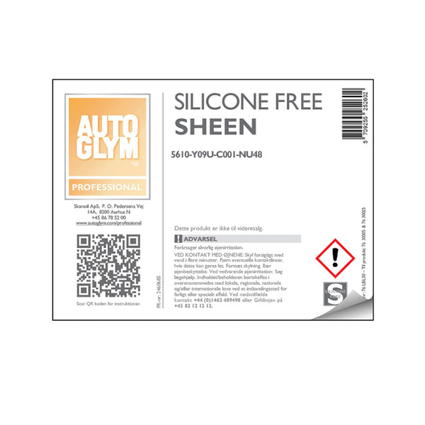 Label Autoglym Silicone Free Sheen